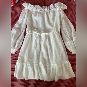 Hello Molly White Off the Shoulder Mini Dress size Small